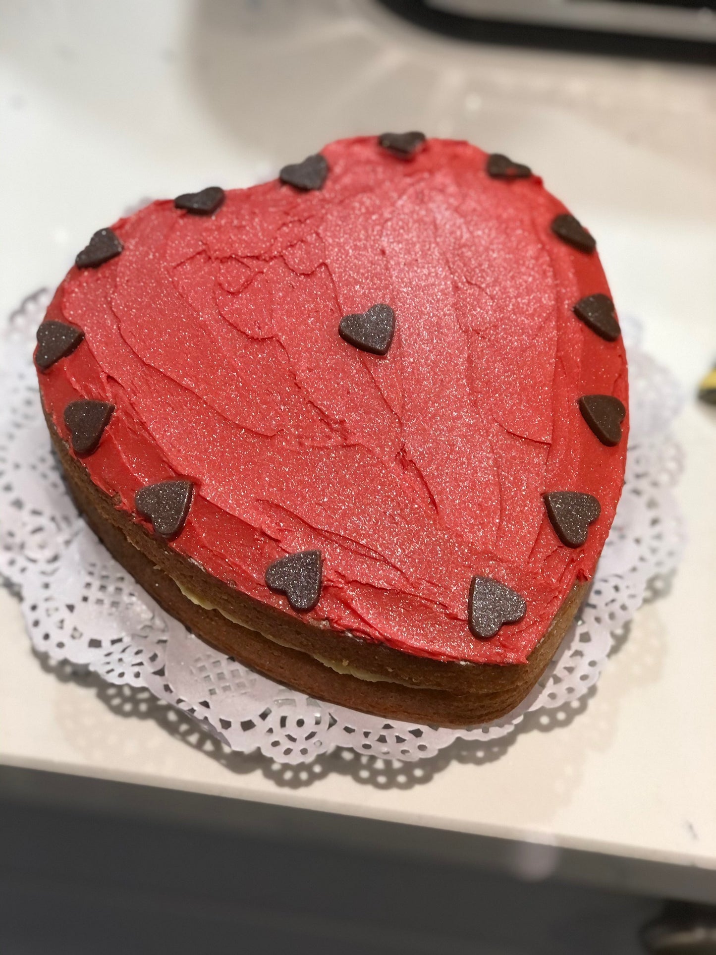 Red Heart Cake