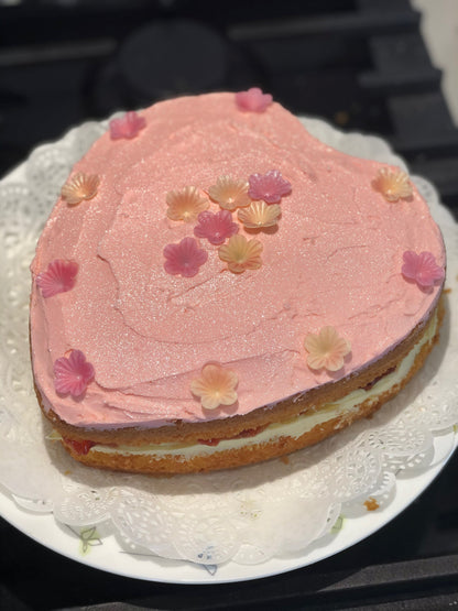 Pink Heart Cake