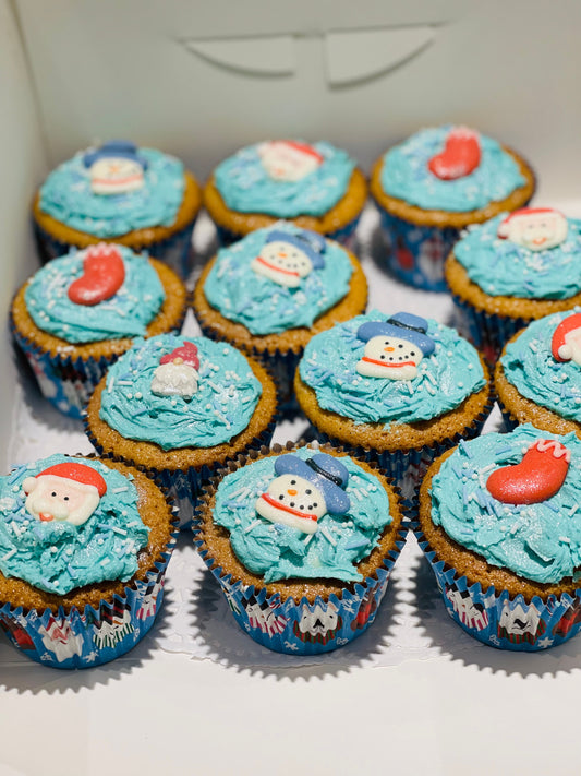 Blue Festive Cupcakes