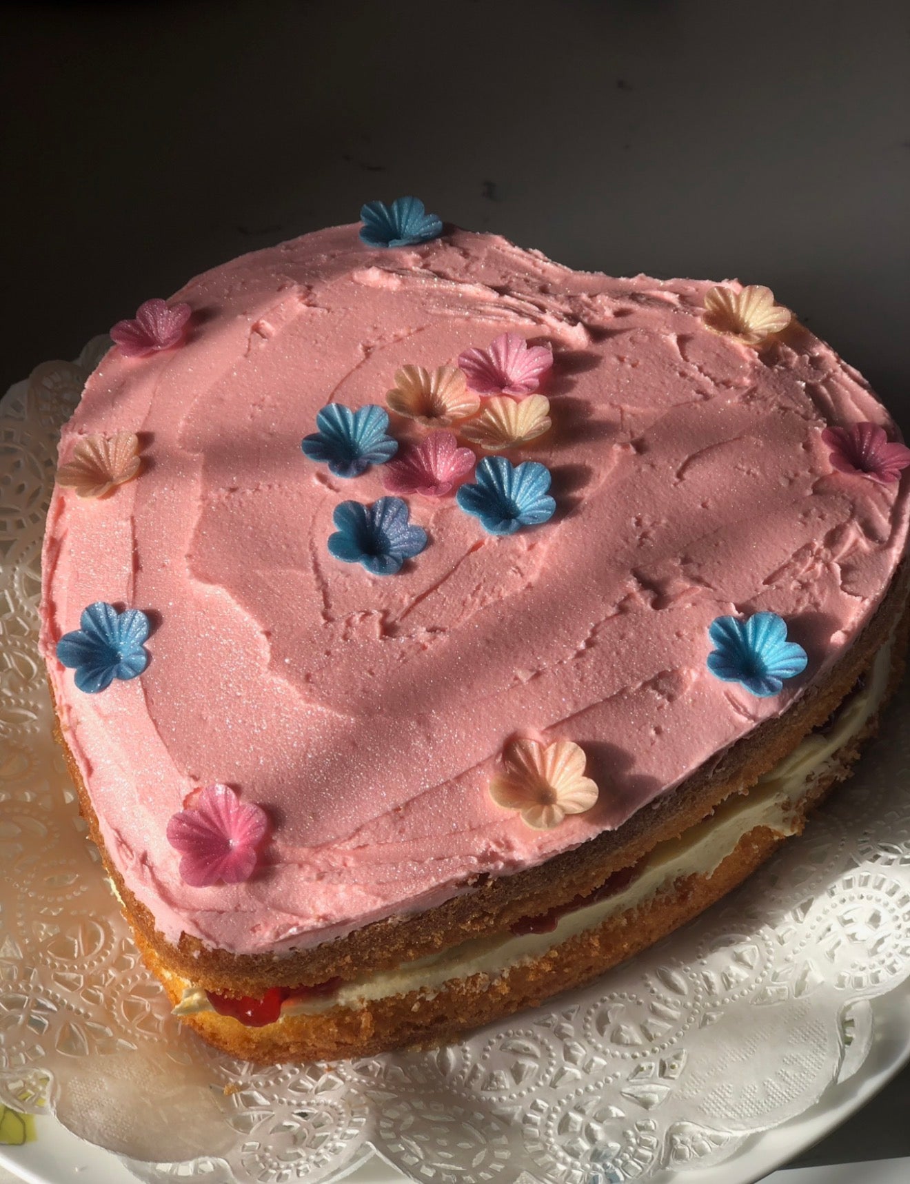Pink Heart Cake
